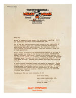 WALT DISNEY STUDIOS LETTER REGARDING EMPLOYMENT.