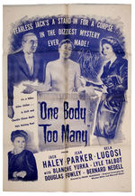 BELA LUGOSI "ONE BODY TOO MANY" MOVIE POSTER.