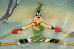 "THE ART OF SKIING" FRAMED COURVOISIER ANIMATION CEL SET-UP FEATURING GOOFY.