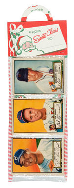 CHRISTMAS RACK PACK WITH 12 TOPPS 1952 BASEBALL CARDS.