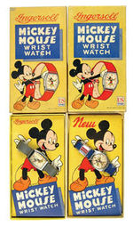 "INGERSOLL MICKEY MOUSE WRIST WATCH" BOXED PAIR.