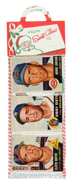 CHRISTMAS RACK PACK WITH 12 TOPPS 1953 BASEBALL CARDS.