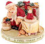 SEBASTIAN MINIATURE SANTA WITH JELL-O ADVERTISING FIGURE.