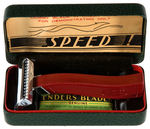 “ENDERS SPEED RAZOR” 1930s STORE DISPLAY CASE WITH PARTIAL CONTENTS.