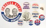 TOP CONDITION 125-PIECE PRESIDENTIAL CAMPAIGN BUTTON COLLECTION SPANNING 1896-1964.