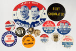 TOP CONDITION 125-PIECE PRESIDENTIAL CAMPAIGN BUTTON COLLECTION SPANNING 1896-1964.