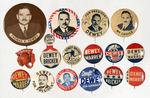 TOP CONDITION 125-PIECE PRESIDENTIAL CAMPAIGN BUTTON COLLECTION SPANNING 1896-1964.