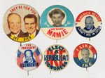 TOP CONDITION 125-PIECE PRESIDENTIAL CAMPAIGN BUTTON COLLECTION SPANNING 1896-1964.