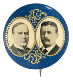 McKINLEY AND ROOSEVELT BEAUTIFUL 1900 JUGATE BUTTON.