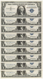 $1 SILVER CERTIFICATE SEQUENTIAL NOTES LOT OF 66.