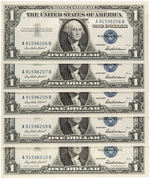 $1 SILVER CERTIFICATE SEQUENTIAL NOTES LOT OF 66.