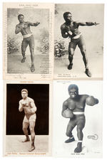 "SAM McVEA FAMOUS COLOURED HEAVY-WEIGHT" GROUP OF FOUR POSTCARDS.