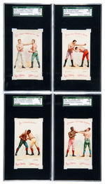 1893 N266 RED CROSS TOBACCO "BOXING POSITIONS AND BOXERS" SGC GRADED NEAR SET.