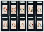1893 N266 RED CROSS TOBACCO "BOXING POSITIONS AND BOXERS" SGC GRADED NEAR SET.