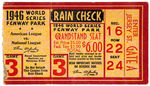 “1946 WORLD SERIES FENWAY PARK” TICKET.