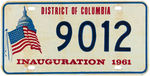 INAUGURAL LICENSE PLATE COLLECTION: JFK 61, LBJ 65, NIXON 69 & 73 (2), REAGAN 81 (2), CLINTON 93.