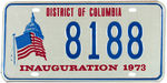 INAUGURAL LICENSE PLATE COLLECTION: JFK 61, LBJ 65, NIXON 69 & 73 (2), REAGAN 81 (2), CLINTON 93.