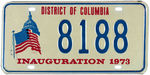 INAUGURAL LICENSE PLATE COLLECTION: JFK 61, LBJ 65, NIXON 69 & 73 (2), REAGAN 81 (2), CLINTON 93.