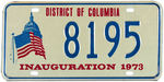 INAUGURAL LICENSE PLATE COLLECTION: JFK 61, LBJ 65, NIXON 69 & 73 (2), REAGAN 81 (2), CLINTON 93.