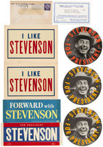 LOT OF INTERESTING STEVENSON CAMPAIGN ITEMS.