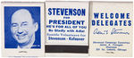 LOT OF INTERESTING STEVENSON CAMPAIGN ITEMS.