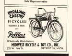 HOPALONG CASSIDY "AMERICAN BICYCLIST" MAGAZINE COVER WITH ADS.