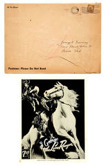 "THE LONE RANGER" 7UP PREMIUM PERSONALIZED PICTURE WITH ENVELOPE.