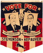 RARE JUGATE STEVENSON KEFAUVER 1956 CAMPAIGN BANNER.