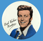 EDD KOOKIE BYRNES FACSIMILE AUTOGRAPHED BUTTON.