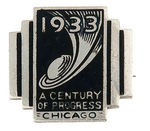 CHICAGO WORLD'S FAIR TEN PINS AND TWO BRASS BUTTONS.