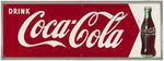 "DRINK COCA-COLA" ADVERTISING TIN SIGN FEATURING BOTTLE.