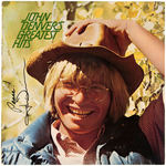 JOHN DENVER SIGNED "JOHN DENVER'S GREATEST HITS" LP ALBUM COVER.