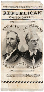 HAYES/WHEELER 1876 WOVEN SILK JUGATE RIBBON BY TILT.