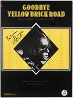 ELTON JOHN SIGNED "GOODBYE YELLOW BRICK ROAD" SHEET MUSIC.