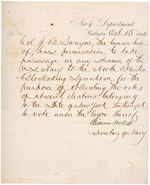 GIDEON WELLES SEC. OF NAVY 1864 LETTER AND RELATED SOLDIER’S POWER OF ATTORNEY TO VOTE IN 1864.