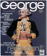 JFK JR. COVER SIGNED "INAUGURAL ISSUE #1" OF THE MAGAZINE HE FOUNDED TITLED "GEORGE",