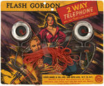 "FLASH GORDON 2 WAY TELEPHONE" SET ON STORE CARD.