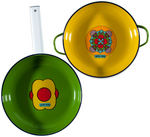 "PETER MAX" ENAMELED COOKWARE LOT.