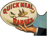 "QUICK MEAL RANGES" FLANGE ADVERTISING SIGN.