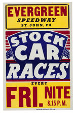 "HELL DRIVERS/STOCK CAR RACES" WINDOW CARD PAIR.