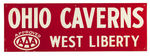 "OHIO CAVERNS" EMBOSSED TIN SIGN.