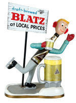 "BLATZ" BEER BOTTLE SKATER FIGURE.