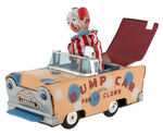 "BUMP CAR WITH POP UP CLOWN" BOXED FRICTION TOY.