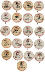 “NEW YORK SUNDAY AMERICAN” COMPLETE SET OF 20 BUTTONS FROM 1930s PLUS RARE “ATLANTA GEORGIAN.”