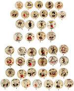 WESTERN THEATER PREMIUM BUTTONS FEATURING CARTOON CHARACTERS FROM THREE DIFFERENT SETS.