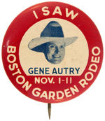 GENE AUTRY RARE 1940s RODEO BUTTON.