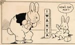 HARRISON CADY 1921 “PETER RABBIT” SUNDAY PAGE ORIGINAL ART- NAMING NEW SON.