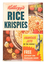 RICE KRISPIES/FAMOUS JETS UNOPENED CEREAL BOX.