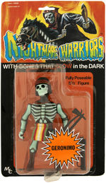 "NIGHTMARE WARRIORS WITH BONES THAT GLOW IN THE DARK" GERONIMO ON CARD.