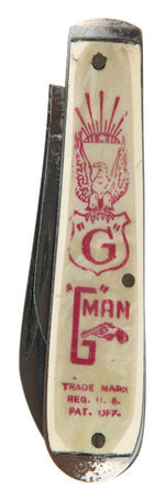 “G MAN” 1930s TWO-BLADE POCKET KNIFE.